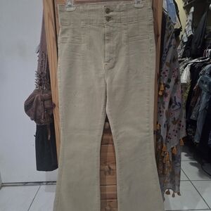 Free People We The Free Khaki Flare Pants Trousers Jeans Size 29